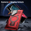 For Samsung Galaxy S23 Ultra 5G Shield Frame Holder MagSafe Phone Case(Red)