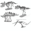 3D Metal Assembly Model DIY Puzzle Dinosaur Model, Style:Tyrannosaurus Skeleton(Silver)