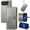 For Asus ROG Phone 6 Four-leaf Clasp Embossed Buckle Leather Phone Case(Gray)