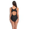 Women Comfortable Triangle One-Piece Swimsuit With Chest Pad, Size: XL(Black+Orange)