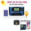 YCX-003 30-100A Solar Charging Controller with LED Screen & Dual USB Port Smart MPPT Charger, Model: 12/24V 100A