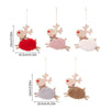 Christmas Tree Wooden Plush Elk Pendant Festival Decorations(White)