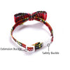 Christmas Red Plaid Bow Tie Pet Collar with Bell, S (17-30cm)