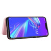 For Asus Zenfone Max (M2) ZB633KL Carbon Fiber Texture Horizontal Flip TPU + PC + PU Leather Case with Card Slot(Pink)