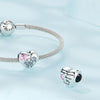 SCC2437 Sterling Silver S925 Sisters Love Heart Zircon Bracelet Beads