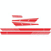 D-1037 Striped Car Sticker Car Side Door Cover Rearview Mirror Combination Sticker(Red)