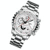 FNGEEN 5757 Men Waterproof Sports Fashion Stainless Steel Watch(White Steel White Surface)
