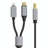 2 in 1 Type-C and 8 Pin to USB-B MIDI Instruments Printer Cable, Length: 1m, Length:1m(Black)