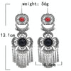 Vintage Tassel Earrings Exaggerated Turquoise Jewelry Earrings(Black 1)