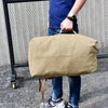 Upgrade Zipper Pockets Outdoor Travel Man Canvas Double Shoulder Backpack Student Schoolbag, Specification: Large Green