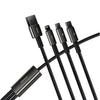Baseus CAMLTWJ-01 1.5m 3.5A USB to 8 Pin + USB-C / Type-C + Micro USB 3 in 1 Fast Charging Data Cable(Black)