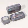 Multifunctional Portable Large Capacity Toiletry Cosmetic Bag, Color: Gray 3 PCS/Set