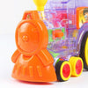Puzzle Domino Car Electric Train With Sound And Light Music Automatic Licensing Electric Car Toy( Transparent)