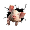6pcs/Set Creative Broken 3D Pig Car Stickers