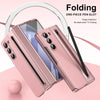 For Samsung Galaxy Z Fold5 Integrated PC + PU Phone Case with Pen / Pen Box(Pink)