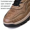 Men Outdoor Hiking Casual Leather Shoes Thickened Non-Slip Waterproof Sneakers, Size: 41(Black)