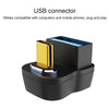 10 Gbps USB Female to USB-C/Type-C Male Magnetic Side Bend Charging Adapter (Silver)