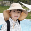 1039 Summer Children Fisherman Hat Large Brim Shawl Sun Hat(Beige)