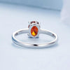 BSR460-8RD S925 Sterling Silver White Gold Plated Zircon Exquisite Pomegranate Ring Hand Decoration