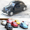 1:36 Beetle Classic Car Open Door Alloy Car Model Pull Back Children's Toy Car(Light Pink)