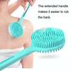 Silicone Massage Long Handle Double Sided Bath Brush(Blue)