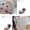 Women Sandals Dot Bowknot Platform Wedge Shoes, Size:39(Pink)