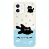 For iPhone 11 Skin Feeling Jelly TPU Hybrid PC Phone Case(Swimming Black Cat White)