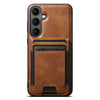 For Samsung Galaxy S25 5G Suteni H17 Oil Eax Leather MagSafe Detachable Wallet Phone Case(Brown)