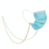 Flower Gold-Plated Stainless Steel Hanging Neck Chain Anti-Lost Mask Lanyard(Gold White Flower)