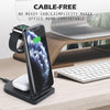10W 3 in 1 QC 3.0  Vertical Multi-function Wireless Charger with Stand Function, Suitable for Mobile Phones / Apple Watch / AirPods (Black)