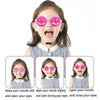 3 PCS Children Funny Glasses Toys Amusing Tricky Props(Pink)