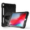 For iPad Pro 10.5 360 Degree Rotation Silicone Protective Cover with Holder & Hand Strap & Long Strap & Pencil Slot(Black)