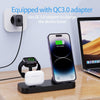 B25 8 Pin 4-in-1 Charging Stand Phone Holder for Apple Watch / AirPods(White)