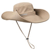 OZERO Summer Sun Shade Sunscreen Hat Outdoor Camping Breathable Large Brim Fisherman Hat, Color: 0063 Khaki