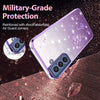 For Samsung Galaxy S21 FE 5G Gradient Glitter Flower All-inclusive Phone Case(Purple)