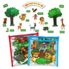 Storytelling Forest Animal Felt Sheet Early Education Enlightenment Awareness Teaching Kids(Blue)