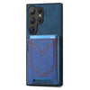 For Samsung Galaxy S25 Ultra 5G Denim Texture Leather Skin Phone Case with Card Slot(Blue)