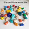 36 Grains Beech Wood Children Early Teachings Stack Stone Building Blocks Wood Stack Stone Toys