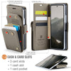 For Samsung Galaxy Z Fold6 5G AutSpace A23 Organ Card Bag Magnetic RFID PU Phone Case(Grey)
