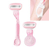 5-layer Blades Shaver Women Whole Body Leg Hair Shaving Armpit Hair Razor, Color: Long Handle Pink