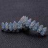 Halloween Vampire 8 Zircon Hip Hop Braces, Colour: Platinum Upper Teeth
