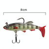 5 PCS Fish-Bait Road Sub-Bait Lead Fish With Single Hook And Three Anchor Hook Bait, Specification: 8cm 14g(Gray)