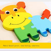 5 PCS Wooden Cartoon Animal Puzzle Early Education Small Jigsaw Puzzle Building Block Toy For Children(Little Donkey)