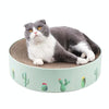 Round Green Cat Scratcher Bed, 36cm, Corrugated Cardboard