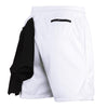 Mens Quick Dry Athletic Shorts Single Layer 5 / 10 Pants With Towel Hanging, Size: XXL(White)