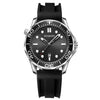 Black Silicon White Steel Black BINBOND B2820 Luminous 30m Waterproof Men Sports Quartz Watch