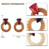 Rattan Wooden Vintage Handmade Dangle Earrings(Blue 2)