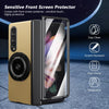 For Samsung Galaxy Z Fold3 Gold Medal Rotating Folding Series Ring Holder Phone Case(Gold)