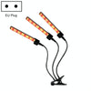 LED Clip Plant Light Timeline Remote Control Full Spectral Fill Light Vegetable Greenhouse Hydroponic Planting Dimming Light, Specification: Three Head EU Plug