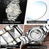 JIN SHI DUN 8813 Fashion Waterproof Luminous Automatic Mechanical Watch, Style:Men(Silver White)